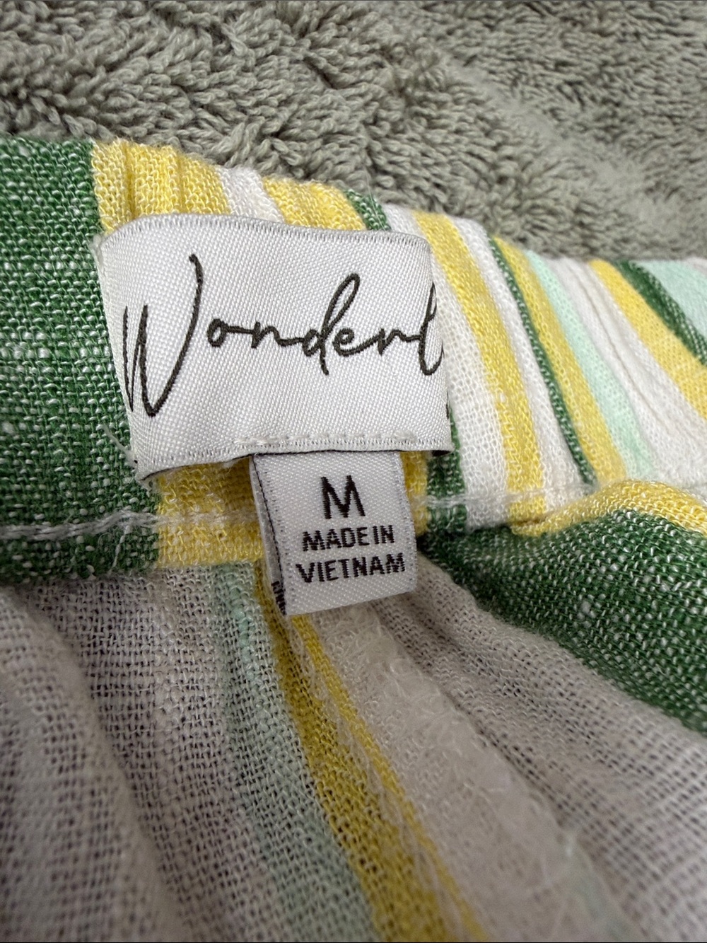 Wonderly Striped Wide-Leg Pants in Yellow, Green & White - Picture 5 of 5